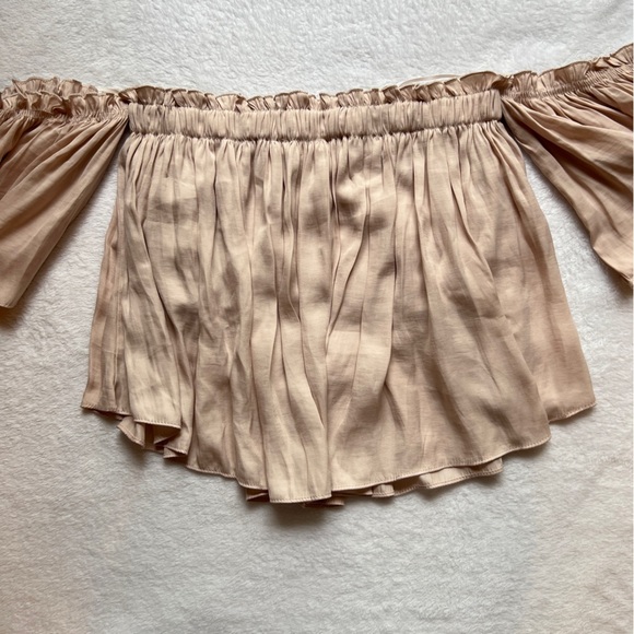 Skylar + Madison Crop Top Boho Off The Shoulder Flowy Dusty Pink Women's Size S - Picture 11 of 12